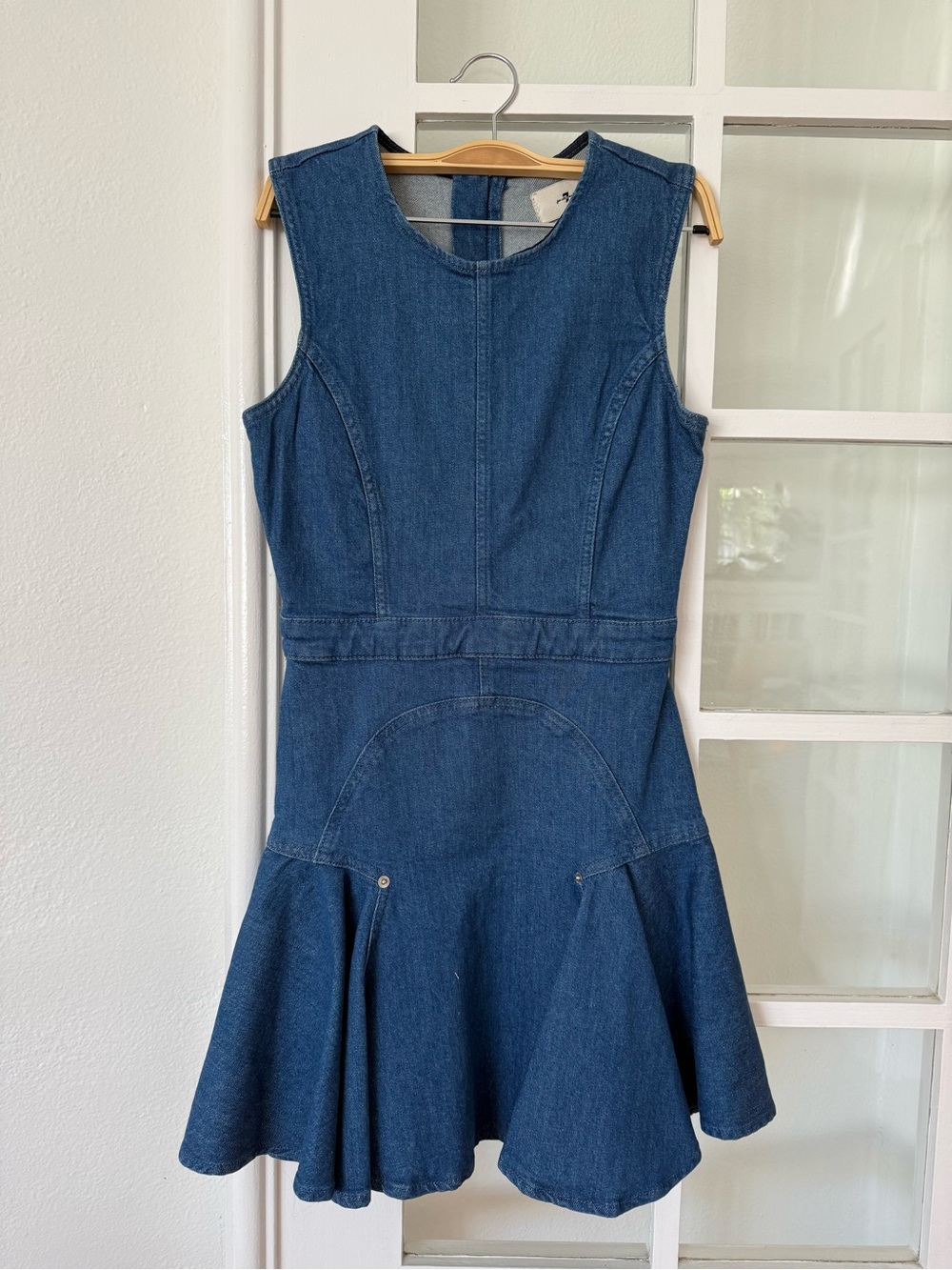 3.1 Phillip Lim Sleeveless Dark Blue Denim Flared Dress